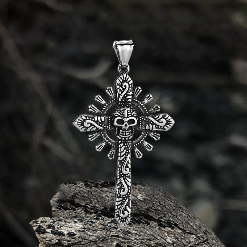 Skull Cross Stainless Steel Pendant Necklace