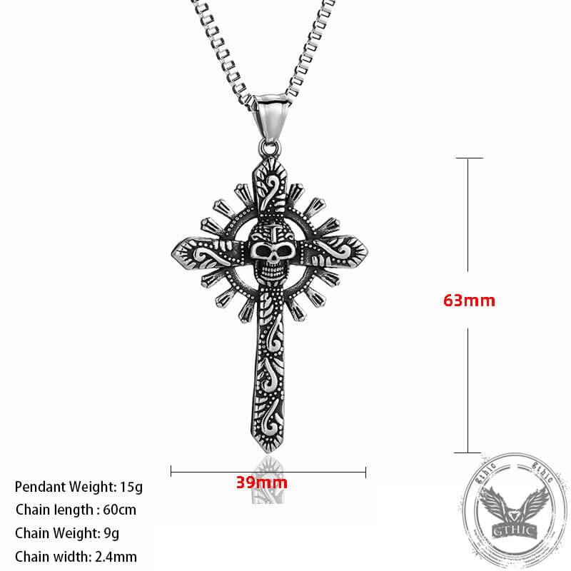 Skull Cross Stainless Steel Pendant Necklace