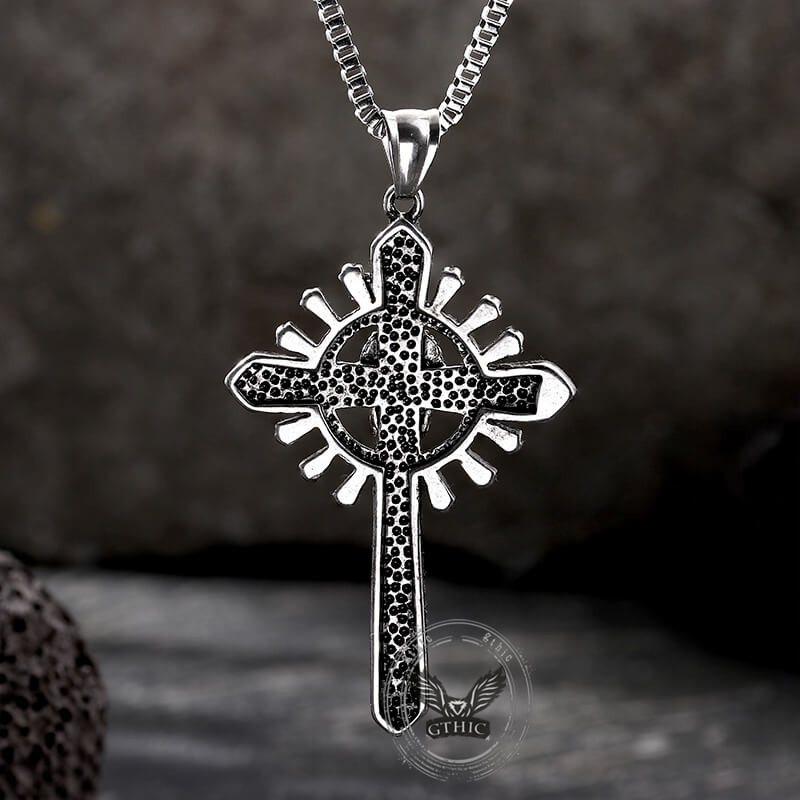 Skull Cross Stainless Steel Pendant Necklace