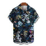 Skull Flower Print Polyester Shirt | Gthic.com