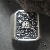 Totenkopf-Gott-Ring aus Sterlingsilber