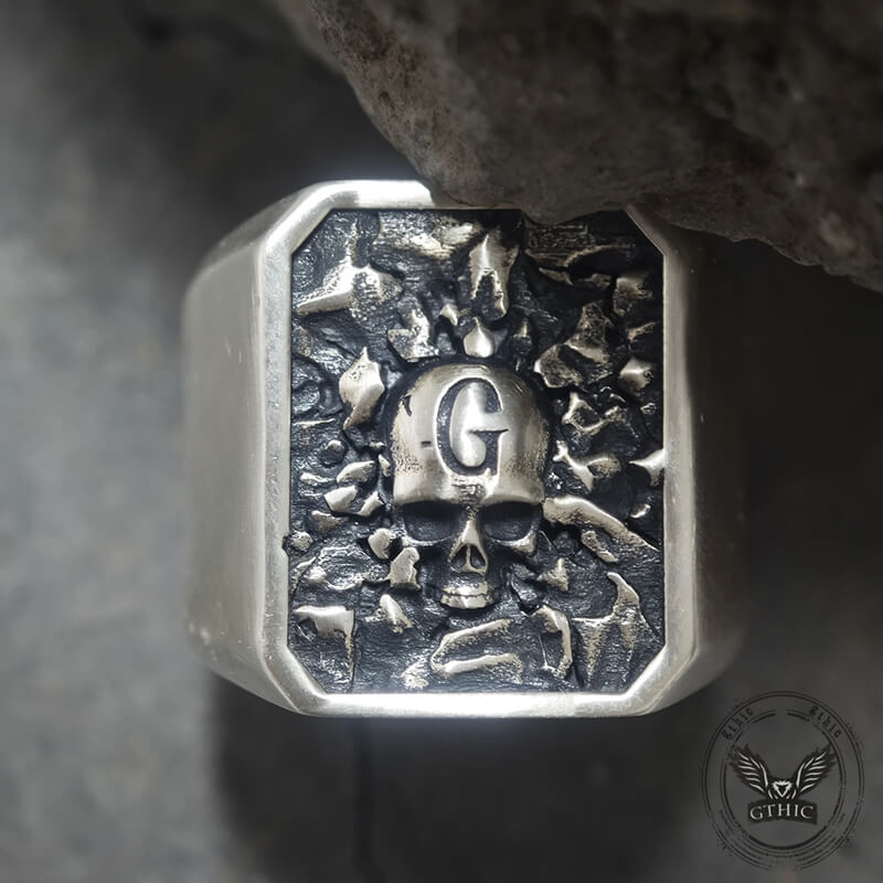 Anello in argento sterling Dio teschio