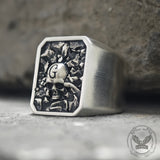 Skull God Sterling Silver Ring