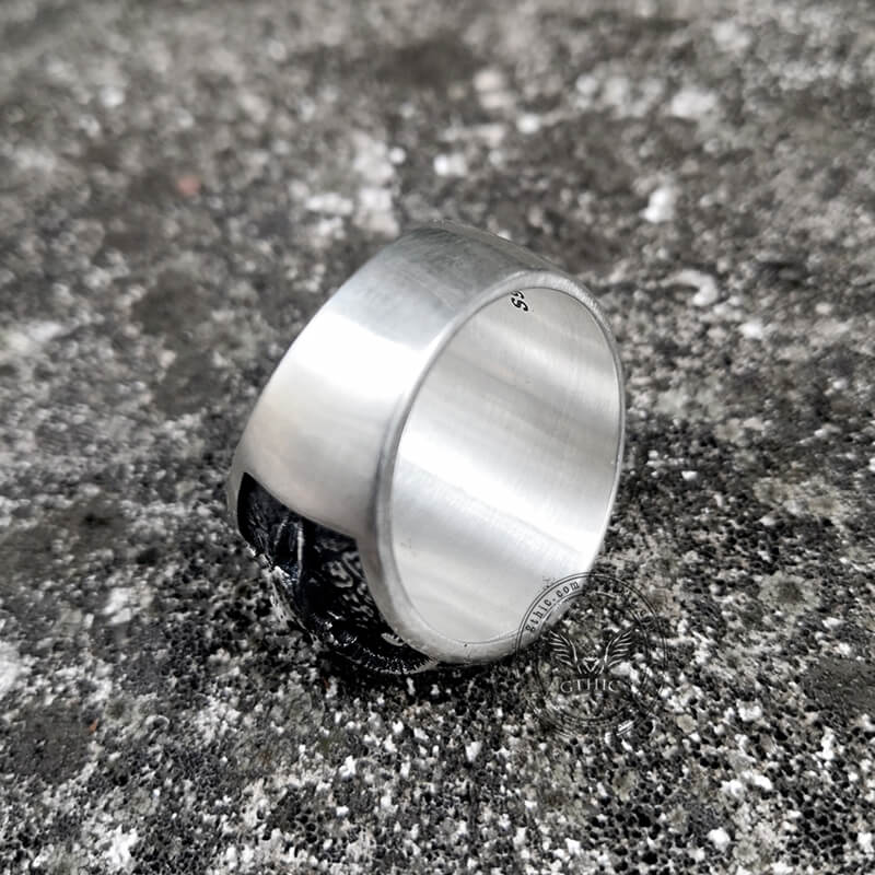 Anello in argento sterling con teschio hobo in nichel