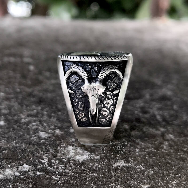 Anello in argento sterling con teschio hobo in nichel