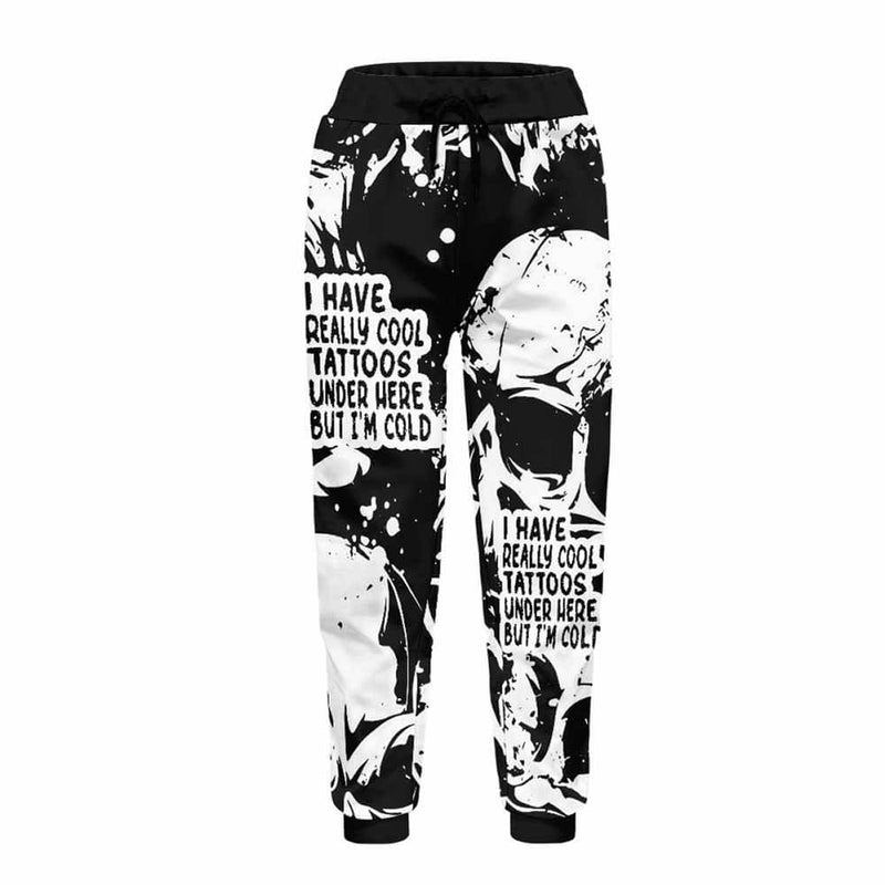 Skull I Have Really Cool Tattoos Elastic Casual Pants | Gthic.com