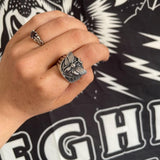 Skull Moth Butterfly Stainless Steel Ring