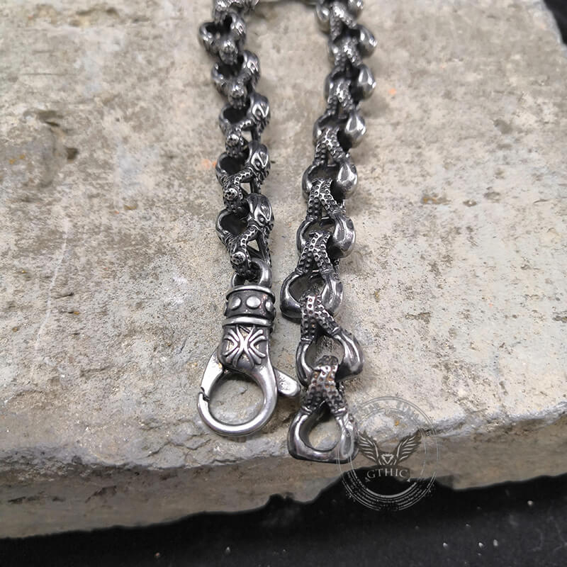 Skull Octopus Stainless Steel Biker Bracelet