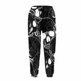 Skull Print Elastic Casual Pants | Gthic.com