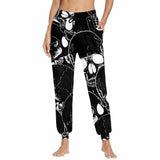 Skull Print Elastic Casual Pants | Gthic.com