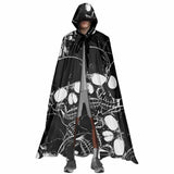 Skull Print Strap Hooded Cape | Gthic.com