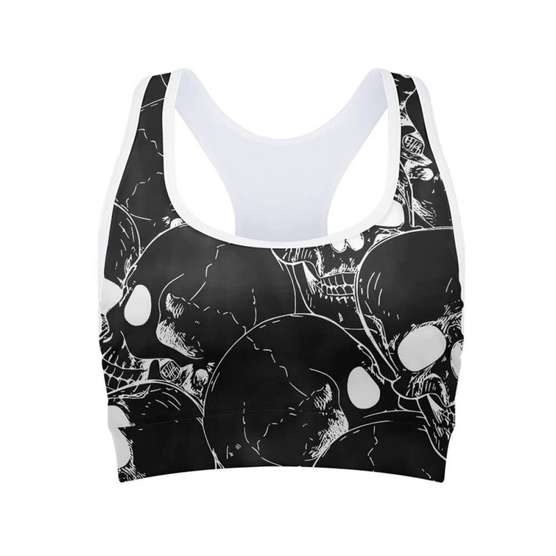 Skull Print Stretch Sports Vest