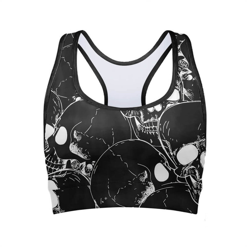 Skull Print Stretch Sports Vest