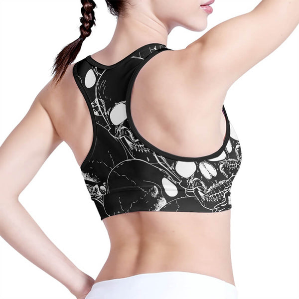 Skull Print Stretch Sports Vest