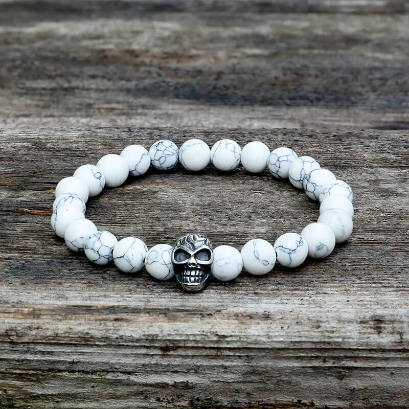 Skull Stainless Steel Beads Bracelet | Gthic.com