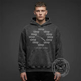 Sleep Clock Vintage Washed Cotton Hoodie | Gthic.com