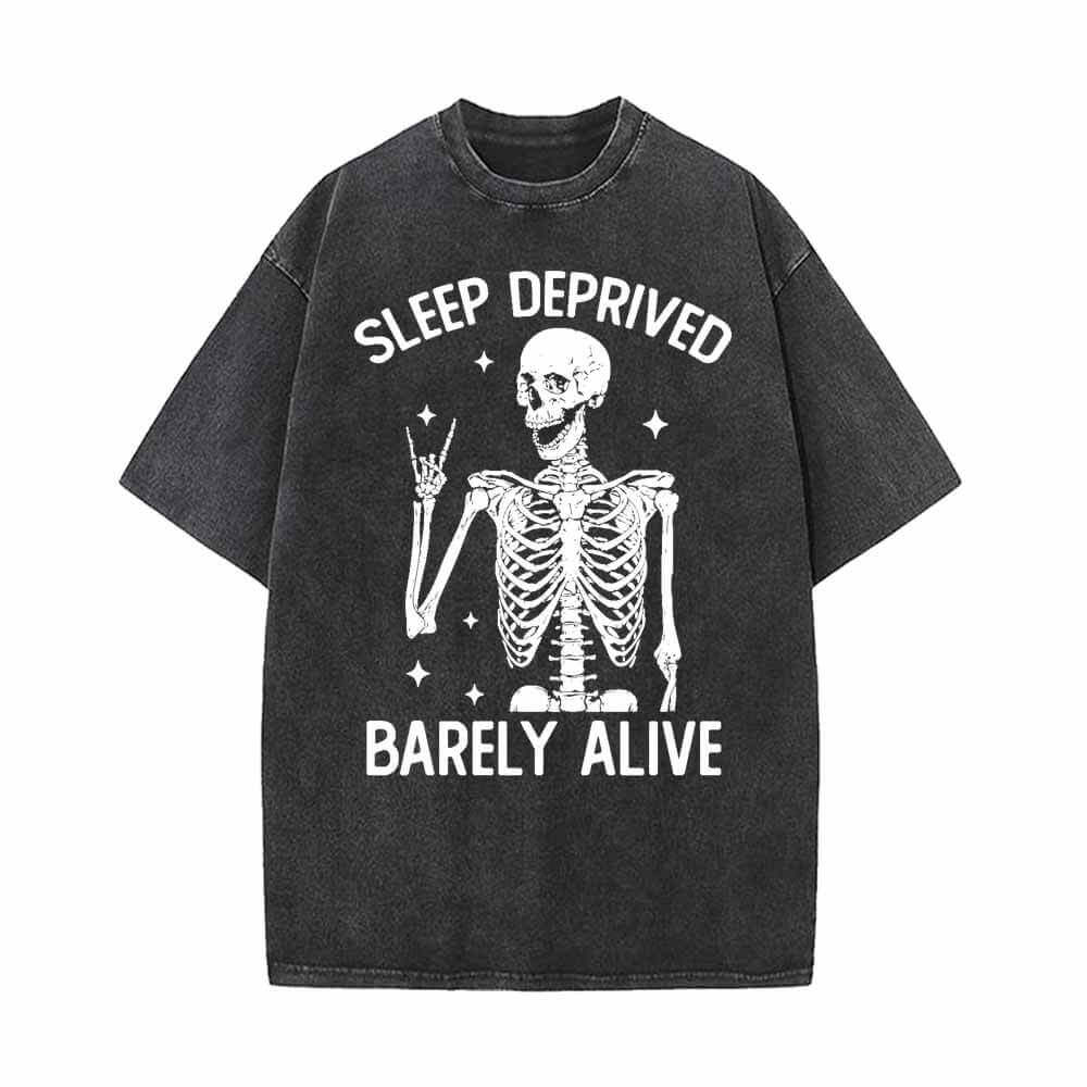 Sleep Deprived Barely Alive Vintage Washed T-shirt 01 | Gthic.com
