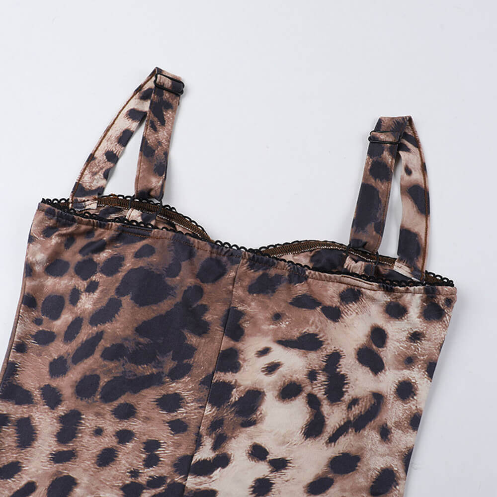 Slim Fit Sexy Leopard Print Jumpsuit | Gthic.com