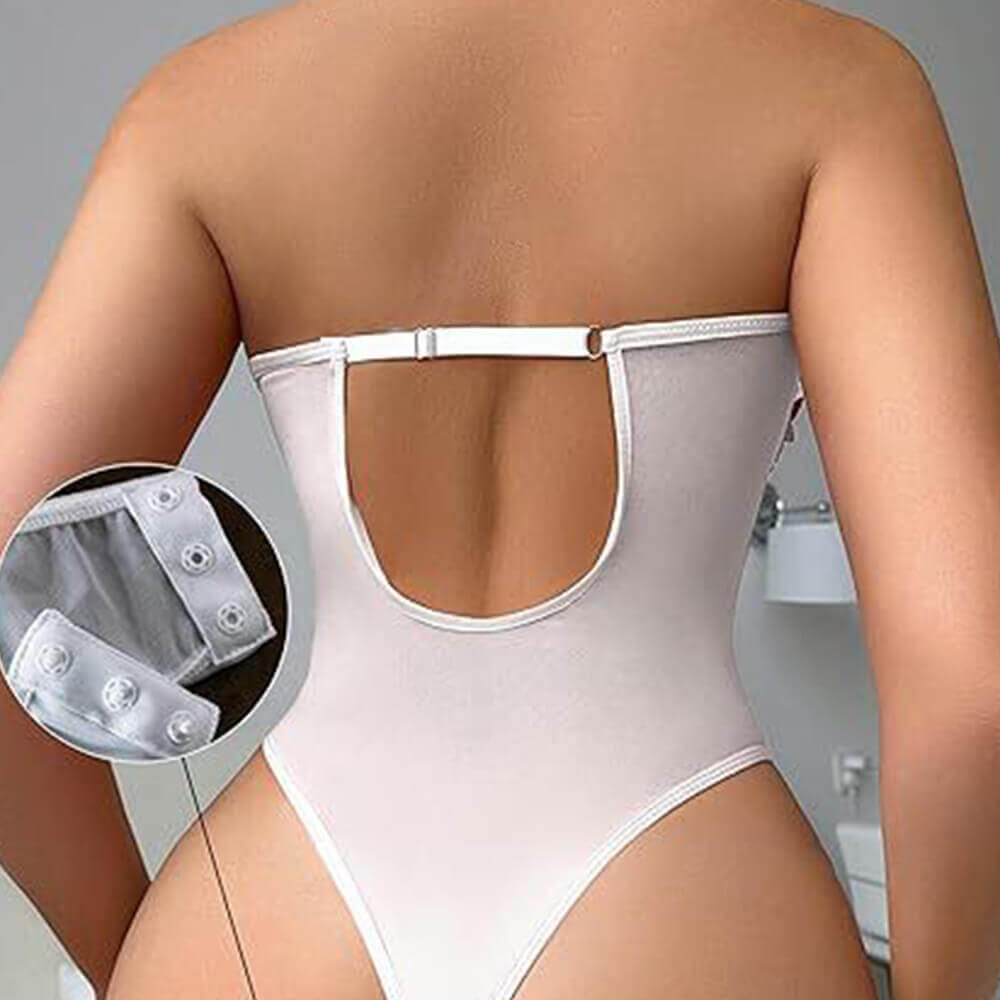 Slim Fit Sexy See-Through Embroidery Halter Neck Bodysuit | Gthic.com