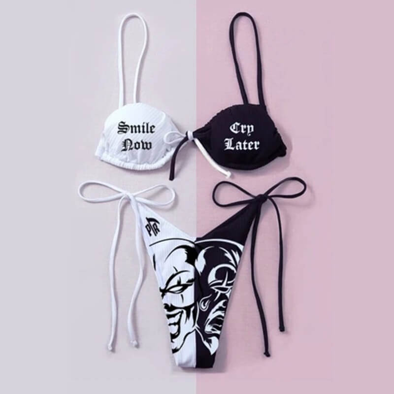 Smile Now Cry Later Women’s Bikini Set | Gthic.com