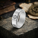 Smiley Face Crying Face Stainless Steel Spinner Ring