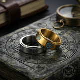Smiley Face Crying Face Stainless Steel Spinner Ring | Gthic.com