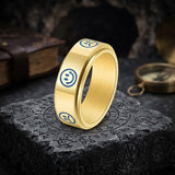 Smiley Face Crying Face Stainless Steel Spinner Ring