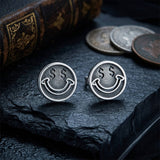 Smiling Face Sterling Silver Stud Earrings