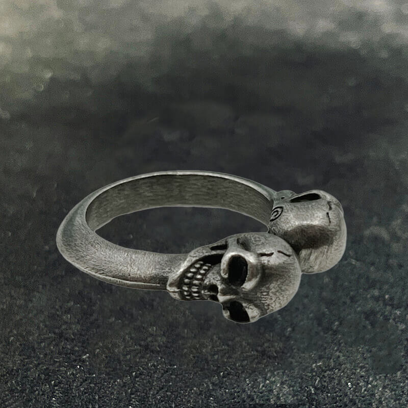 Smiling Skull Sterling Silver Open Ring | Gthic.com