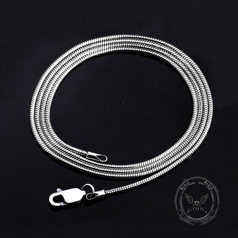 Snake Bone Sterling Silver Chain Necklace | Gthic.com
