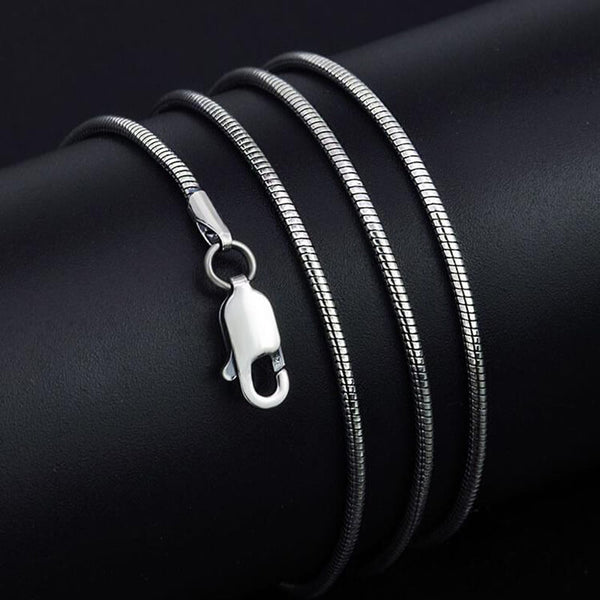 Snake Bone Sterling Silver Chain Necklace | Gthic.com