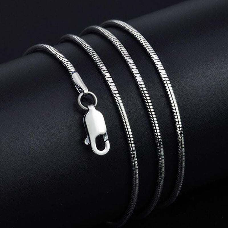 Snake Bone Sterling Silver Chain Necklace | Gthic.com