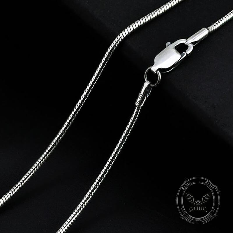 Snake Bone Sterling Silver Chain Necklace | Gthic.com