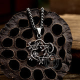 Snake Entwined Star Stainless Steel Pendant