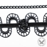 Snake Shaped Rose Lace Gothic Choker Necklace
