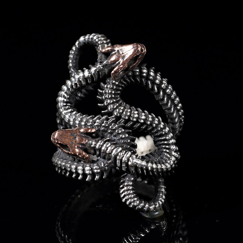 Snake Skeleton Sterling Silver Animal Ring | Gthic.com