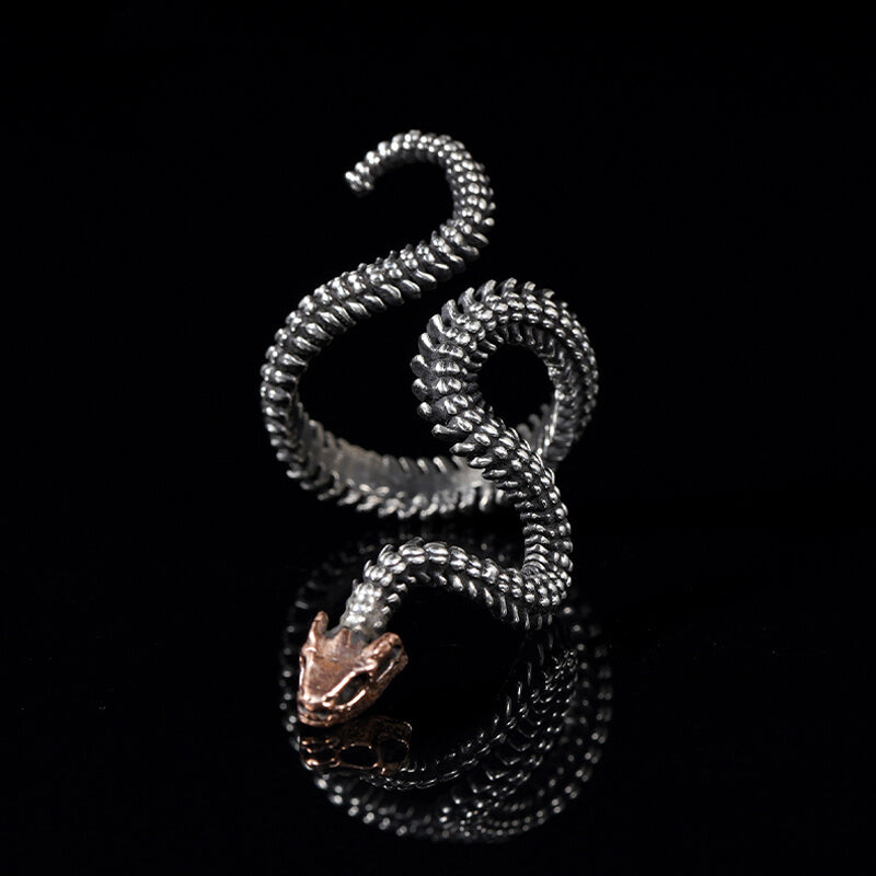 Snake Skeleton Sterling Silver Animal Ring | Gthic.com