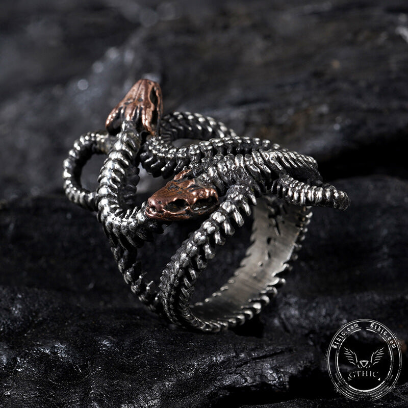 Snake Skeleton Sterling Silver Animal Ring – GTHIC