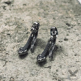 Snake Stainless Steel Punk Stud Earrings | Gthic.com