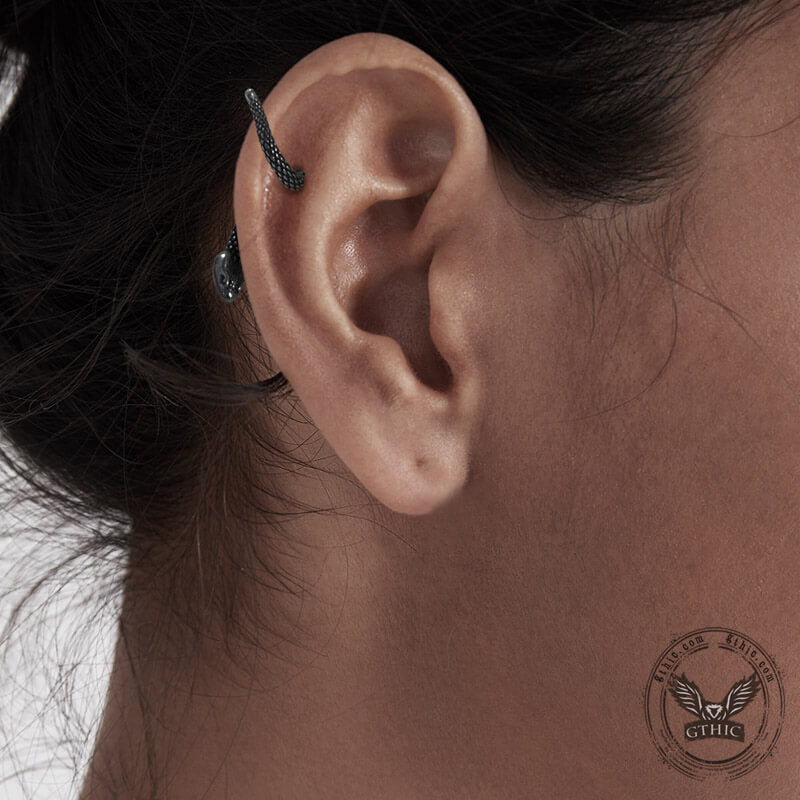 Pendientes Punk De Acero Inoxidable Con Serpiente