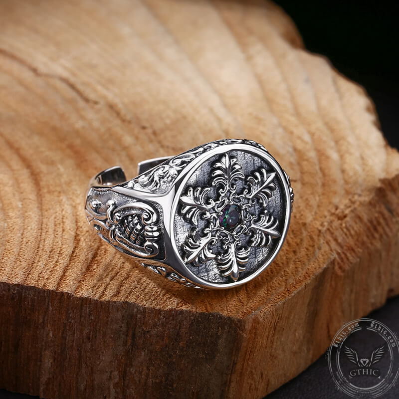 Snowflake Sterling Silver Open Ring | Gthic.com