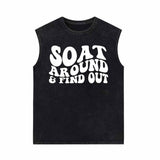 Soat Around and Find Out Vintage Washed Vest Top 01 | Gthic.com