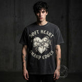 Soft Heart Sharp Edges Thorns Vintage Washed T-shirt | Gthic.com