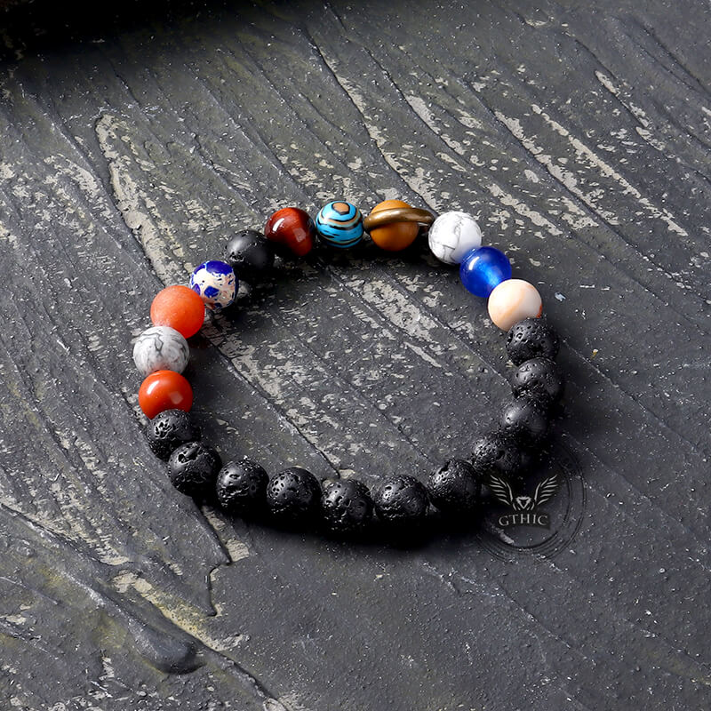 Solar System Natural Stone Beaded Bracelet