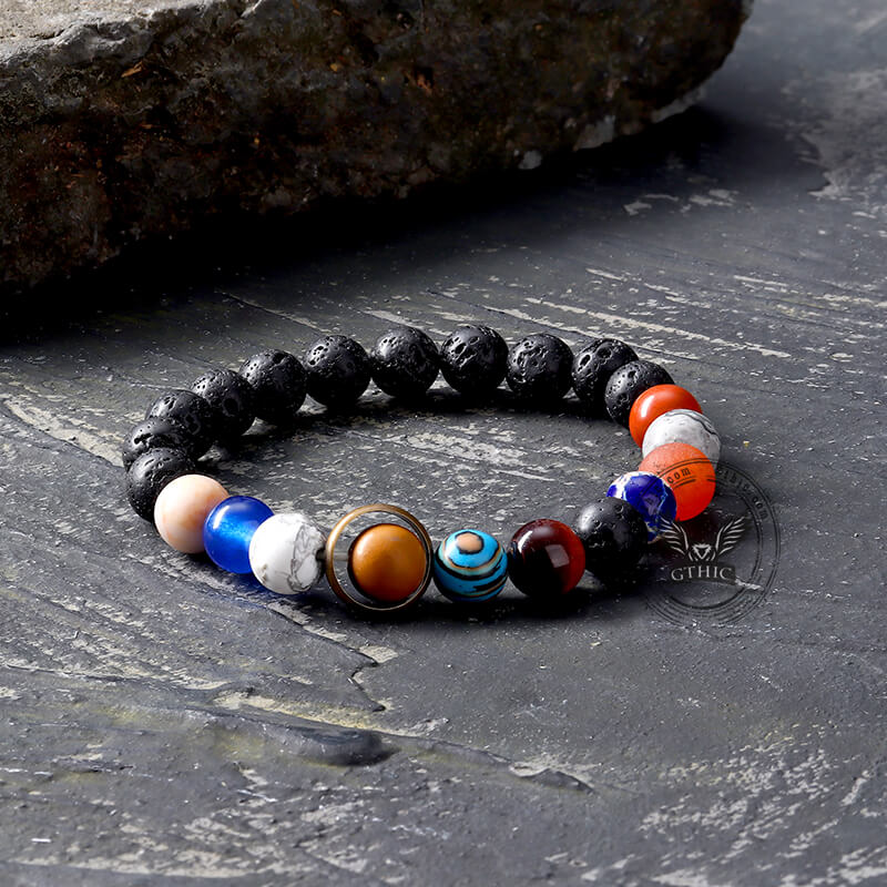 Solar System Natural Stone Beaded Bracelet