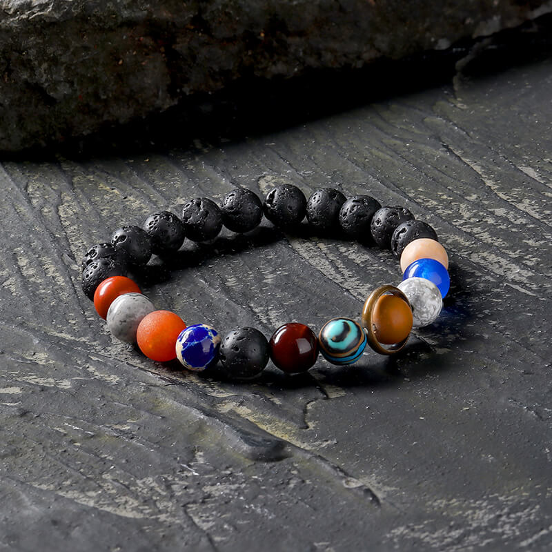 Solar System Natural Stone Beaded Bracelet