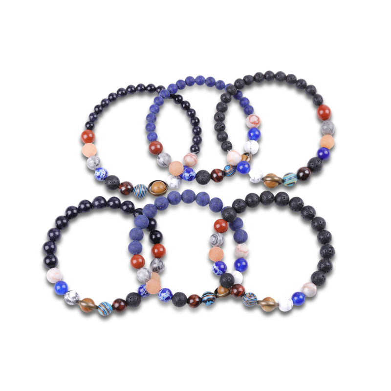 Solar System Natural Stone Beaded Bracelet | Gthic.com
