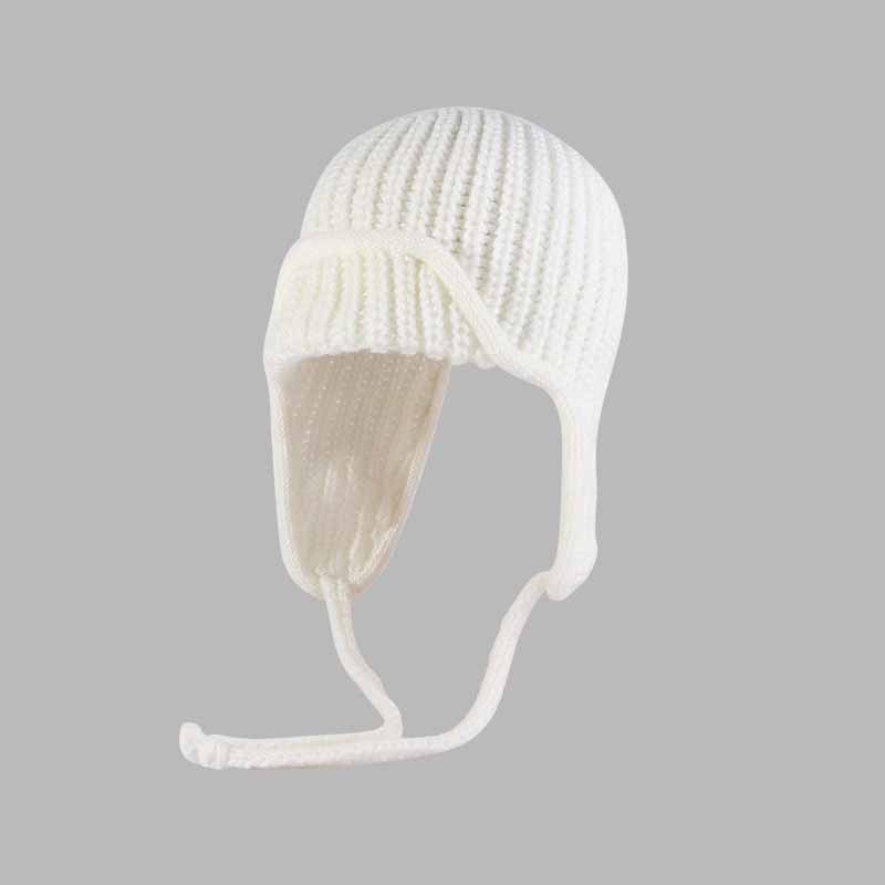 Solid Color All-Match Lace-Up Knitted Beanie Hat