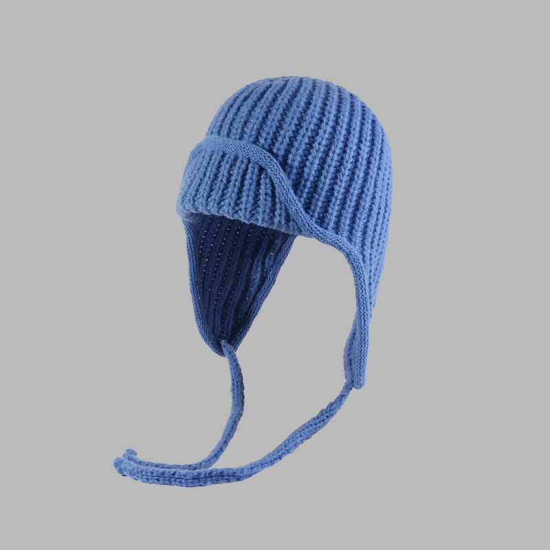Solid Color All-Match Lace-Up Knitted Beanie Hat