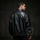 Solid Color Casual Button PU Leather Biker Jacket | Gthic.com